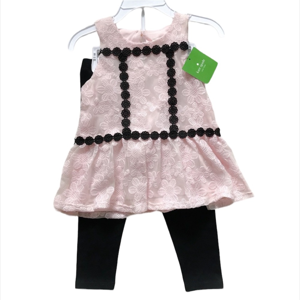 NWT Kate Spade toddler peplum top/leggings set